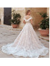 Beaded Ivory Lace Crystal Waist Wedding Dress